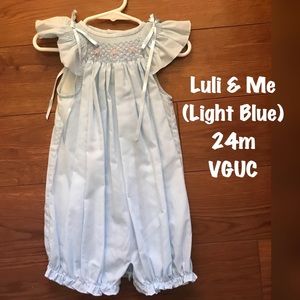 SOLD Luli & Me Baby Blue Romper